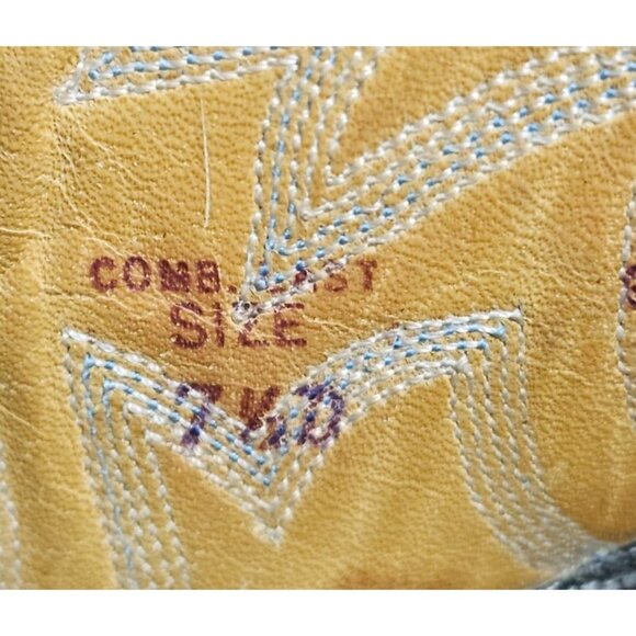 VINTAGE JUSTIN BLACK LEATHER COWBOY BOOTS SIZE 7.5 D WESTERN STYLE 9073 USA - Picture 12 of 15